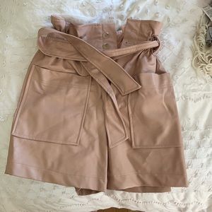 Frankie shop high waisted tie faux leather shorts